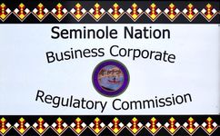 Picture of The Seminole Nation Logo. Picture says:
Seminole Nation
Business Corporate 
Regulatory Commission